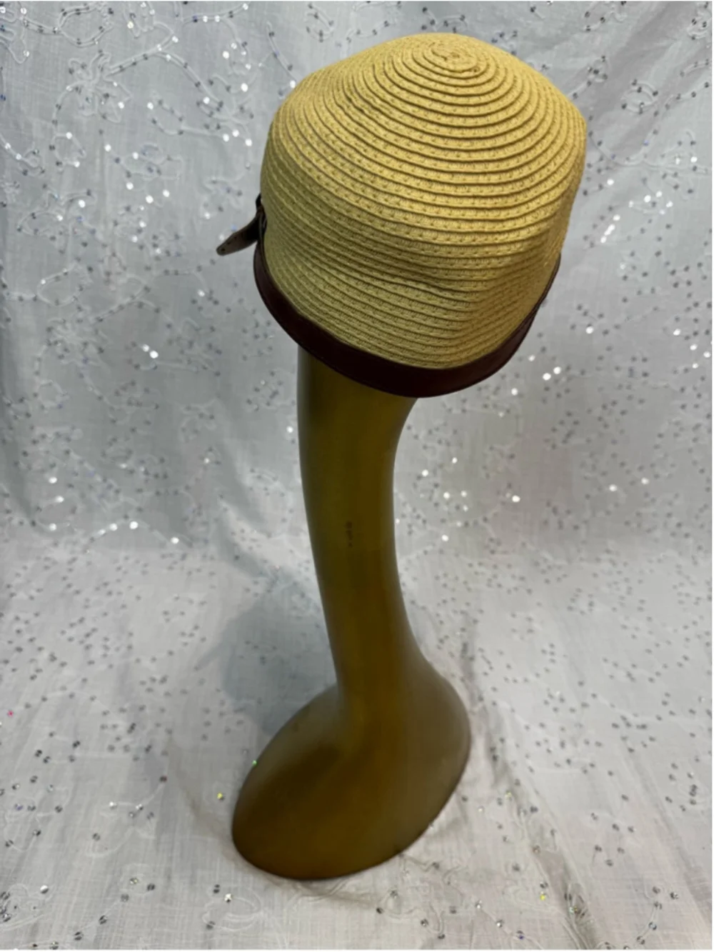 Straw Visor Cloche Cap Equestrian Style Paper Straw Summer Hat